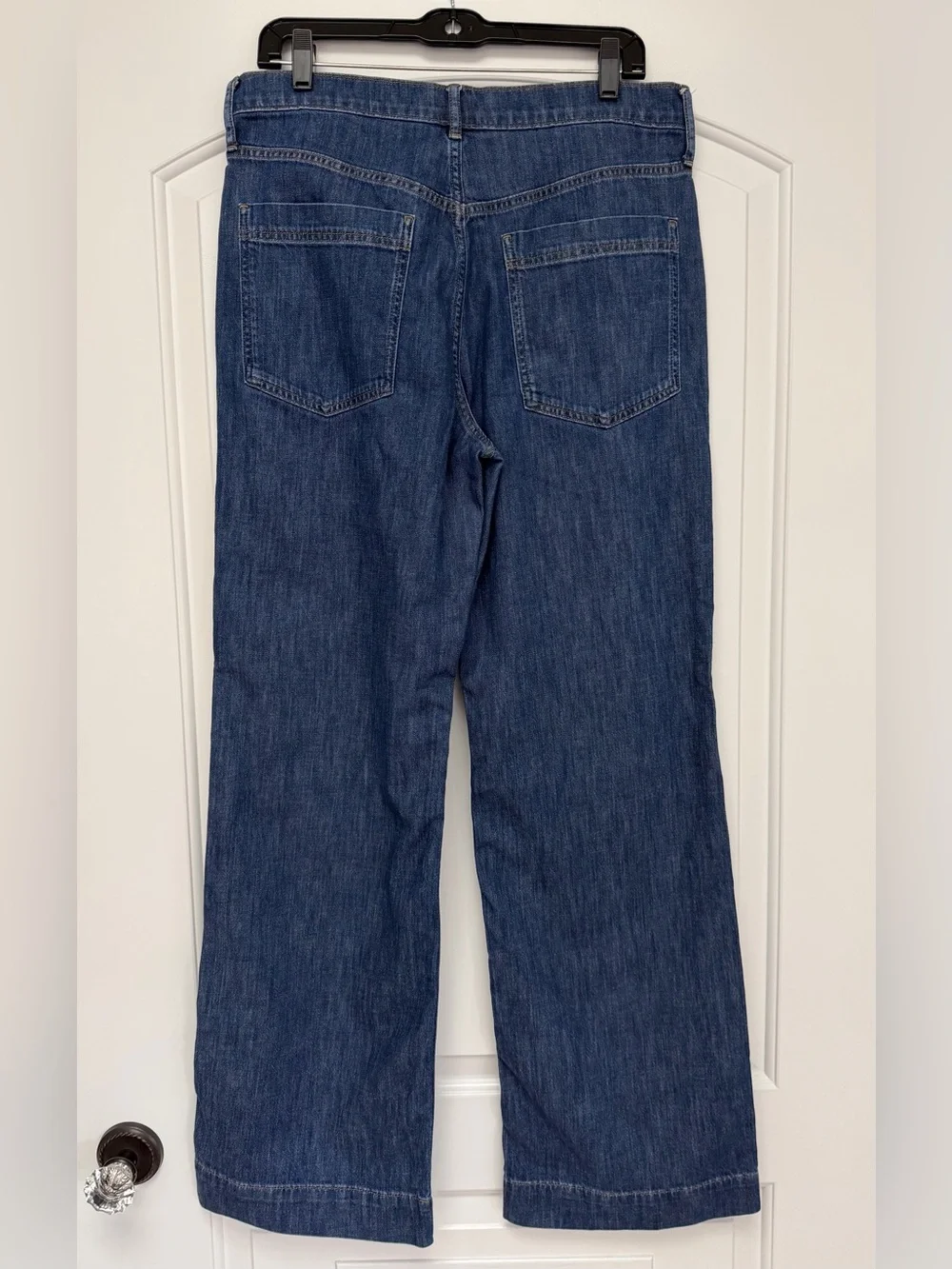 J.Crew Factory Denim Trouser Pant in Coastal Navy Wash Size 30 Tall VGUC - Picture 3 of 6